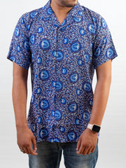 CUBAN COLLAR CASUAL SHIRT-M09