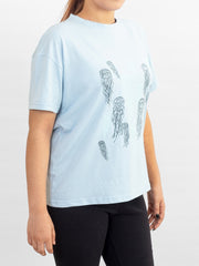 ROUND NECK GLOW PRINTED TEE-W20