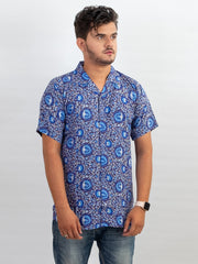 CUBAN COLLAR CASUAL SHIRT-M09