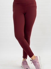 SOLID MAROON LEGGINGS-W06