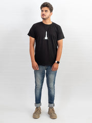 ROUND NECK GLOW PRINTED TEE-M27