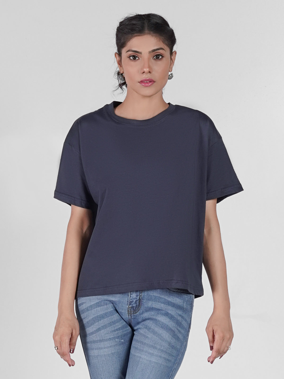 ROUND NECK SOLID TEE-W02