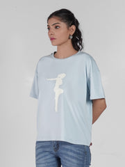 ROUND NECK GLOW PRINTED TEE-W09