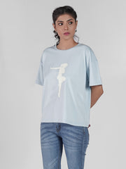 ROUND NECK GLOW PRINTED TEE-W09