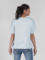 ROUND NECK GLOW PRINTED TEE-W09