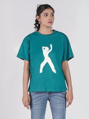 ROUND NECK GLOW PRINTED TEE-W07