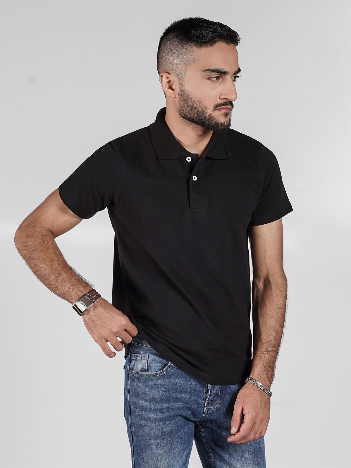 POLO SOLID BLACK-M01 – Lyallpur cotton