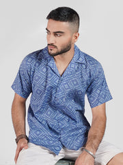 CUBAN COLLAR CASUAL SHIRT-M03